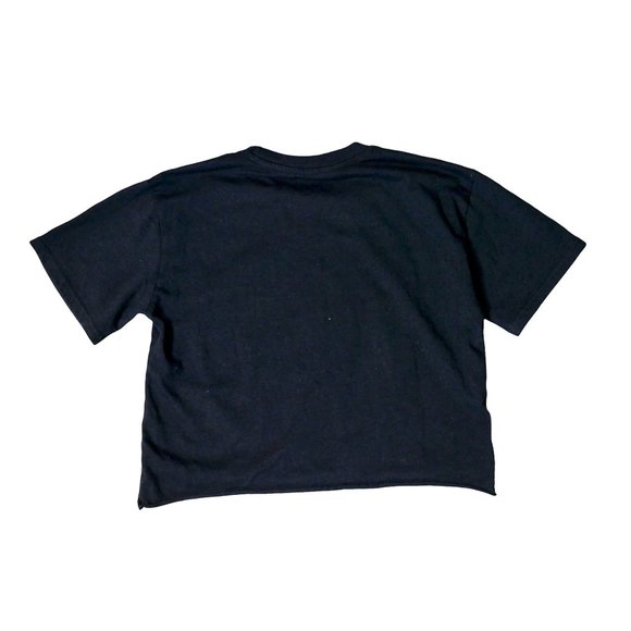 Chemistry Brand Los Angeles Black 90s Inspired Graphic Seamless Crop T-Shirt SM - Picture 2 of 7